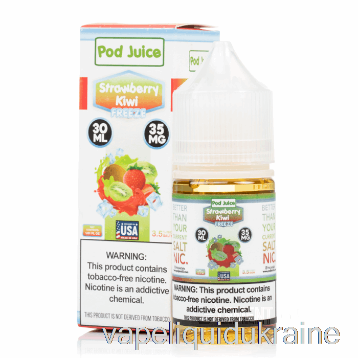 Vape Liquid Ukraine FREEZE Strawberry Kiwi - Pod Juice - 30mL 55mg